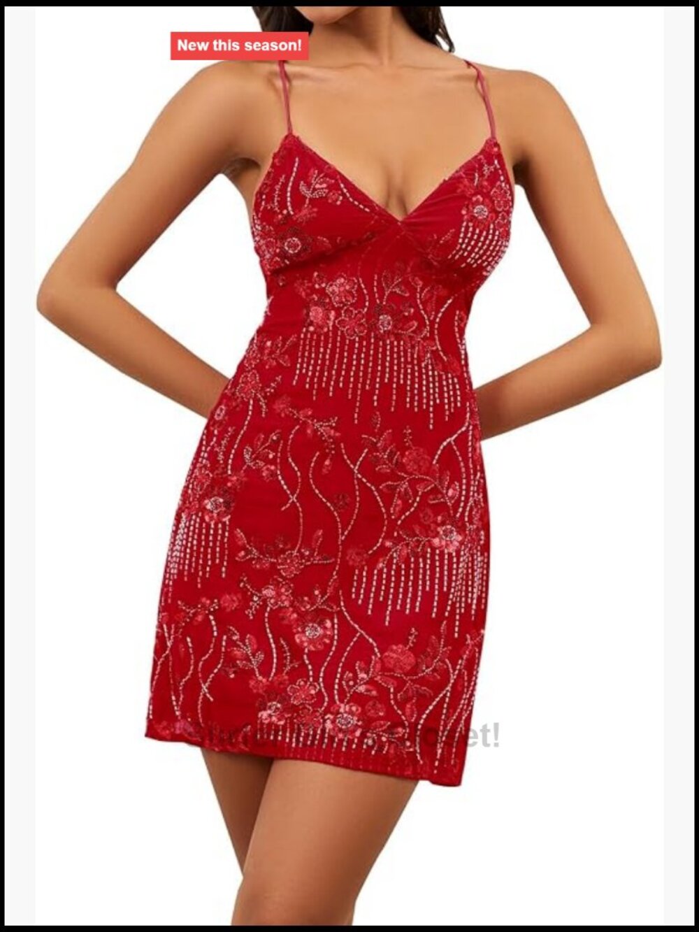 Sequin Mini Dress Sleeveless V-Neck Backless Sparkly Rhinestone Party Club